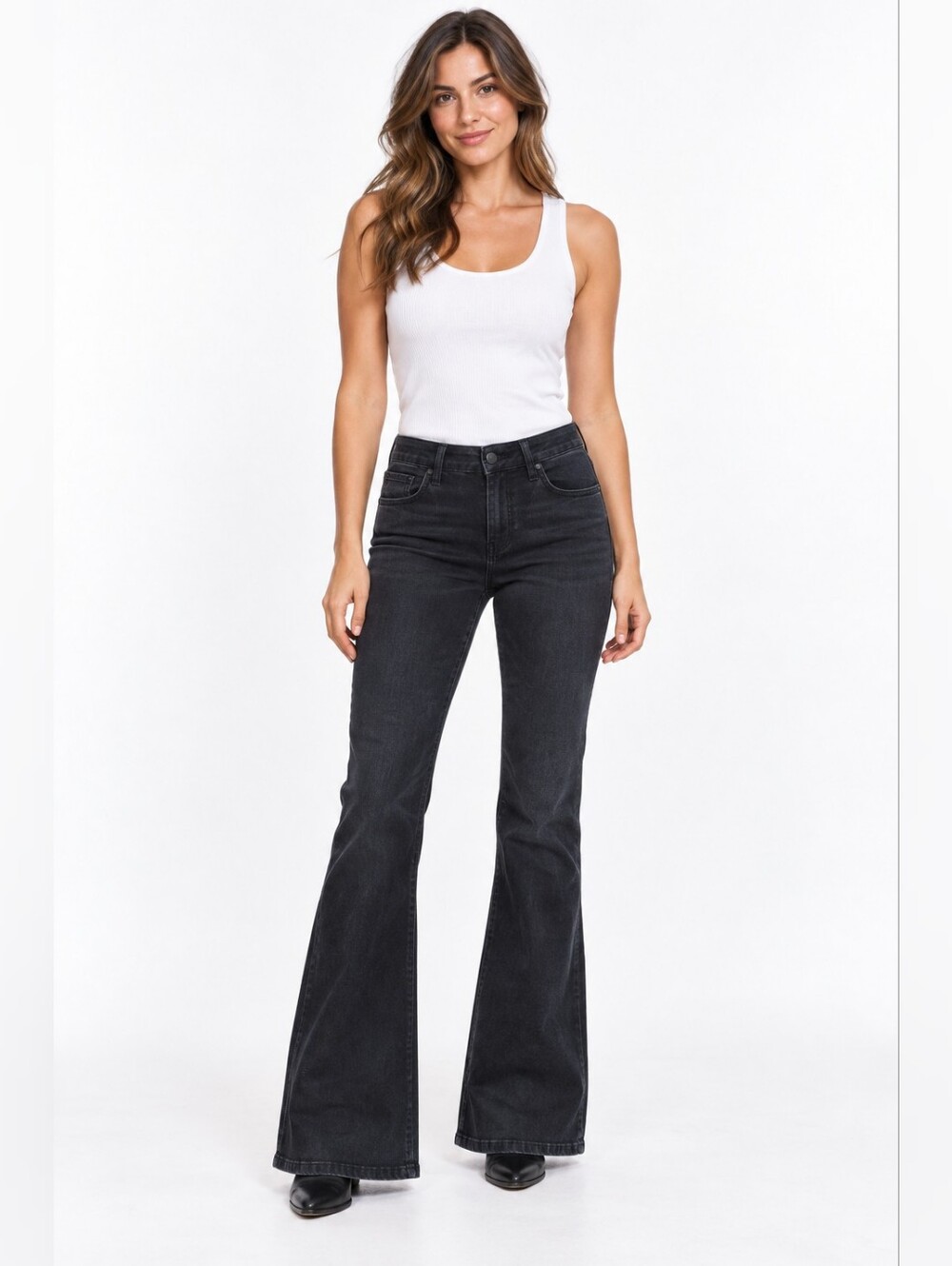 Women's High-Rise Black Flare Jeans